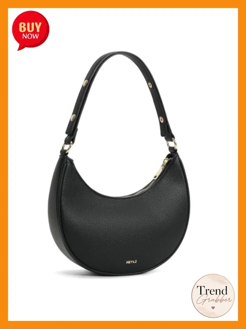 PU Leather Crescent Hobo Clutch Purse Adjustable Strap